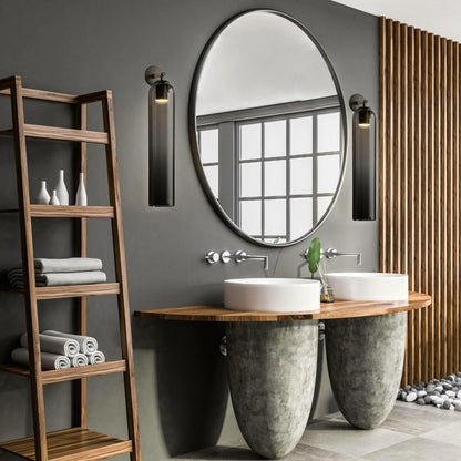 Elegant Art Glass Sconce With Luxe Cylindrical Lighting NALANI