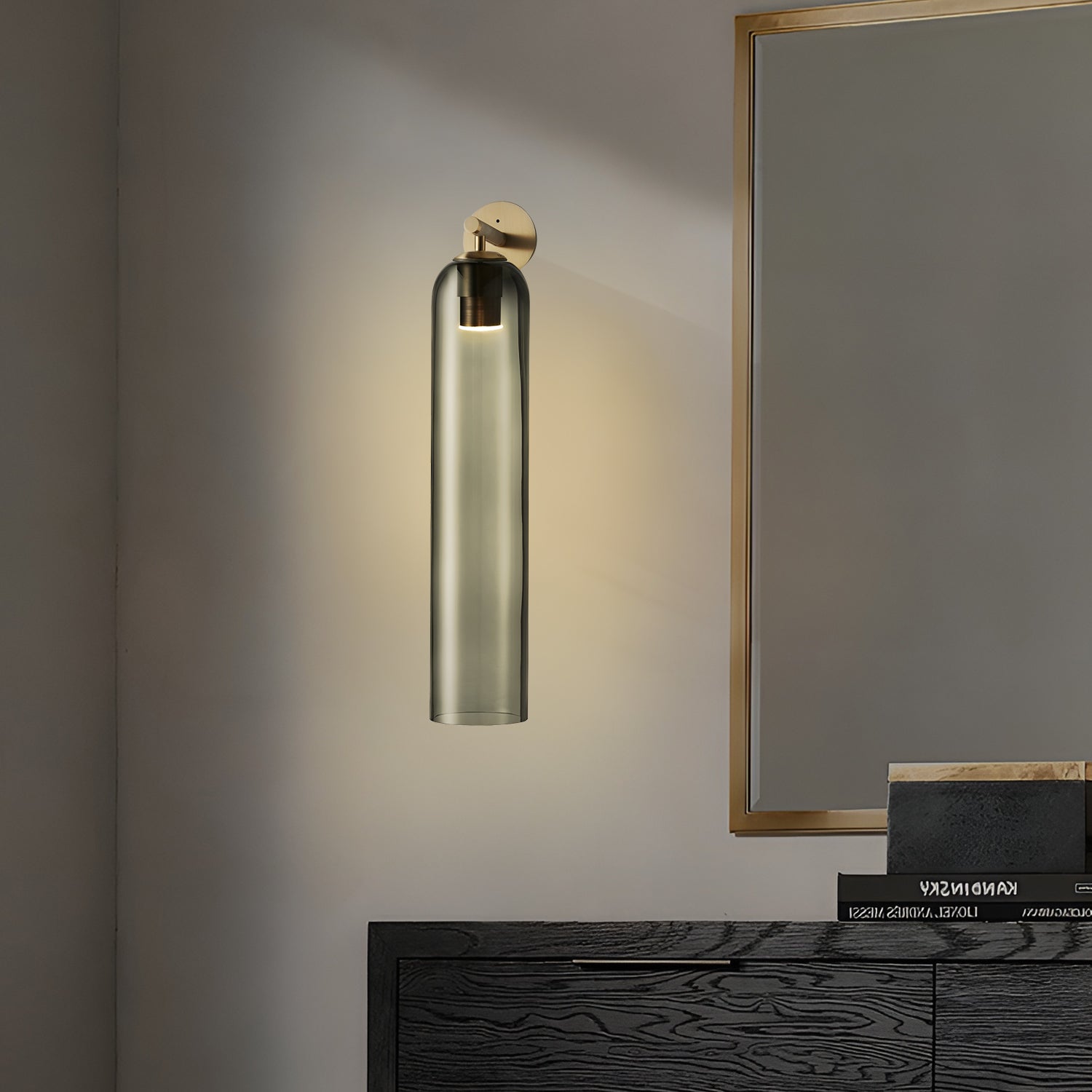 Elegant Art Glass Sconce With Luxe Cylindrical Lighting NALANI