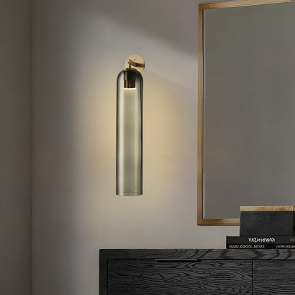 Elegant Art Glass Sconce With Luxe Cylindrical Lighting NALANI