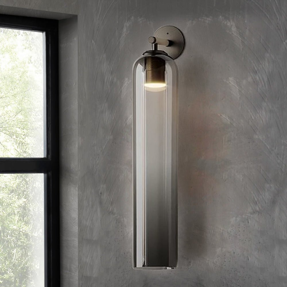 Elegant Art Glass Sconce With Luxe Cylindrical Lighting NALANI