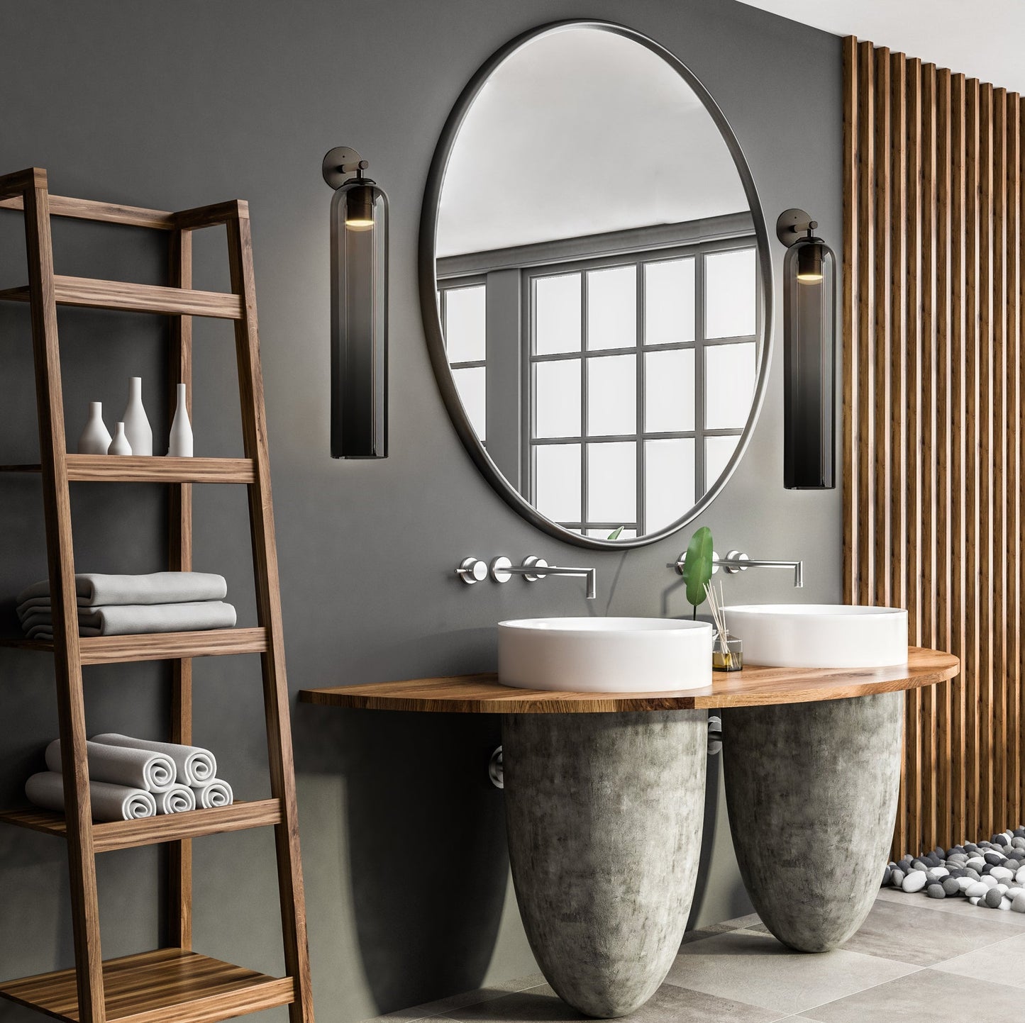 Elegant Art Glass Sconce With Luxe Cylindrical Lighting NALANI