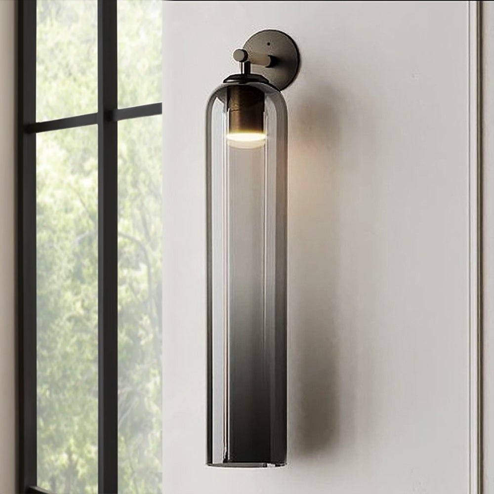 Elegant Art Glass Sconce With Luxe Cylindrical Lighting NALANI