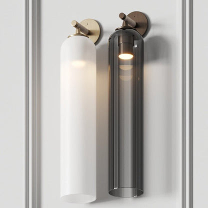 Elegant Art Glass Sconce With Luxe Cylindrical Lighting NALANI