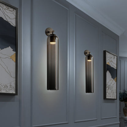 Elegant Art Glass Sconce With Luxe Cylindrical Lighting NALANI