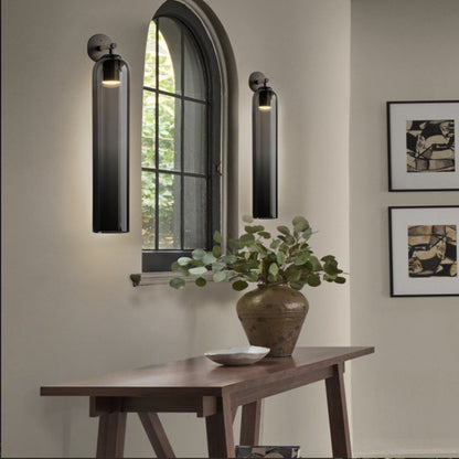 Elegant Art Glass Sconce With Luxe Cylindrical Lighting NALANI