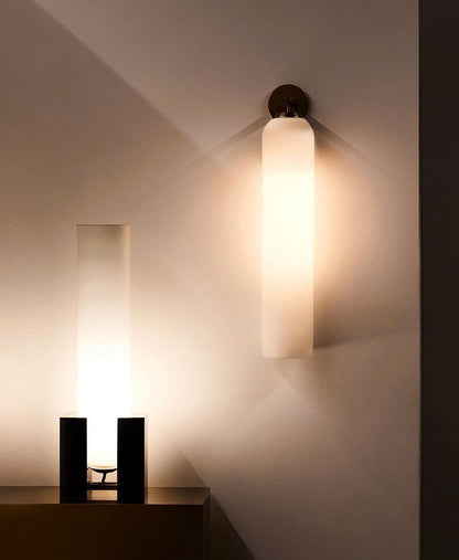 Elegant Art Glass Sconce With Luxe Cylindrical Lighting NALANI
