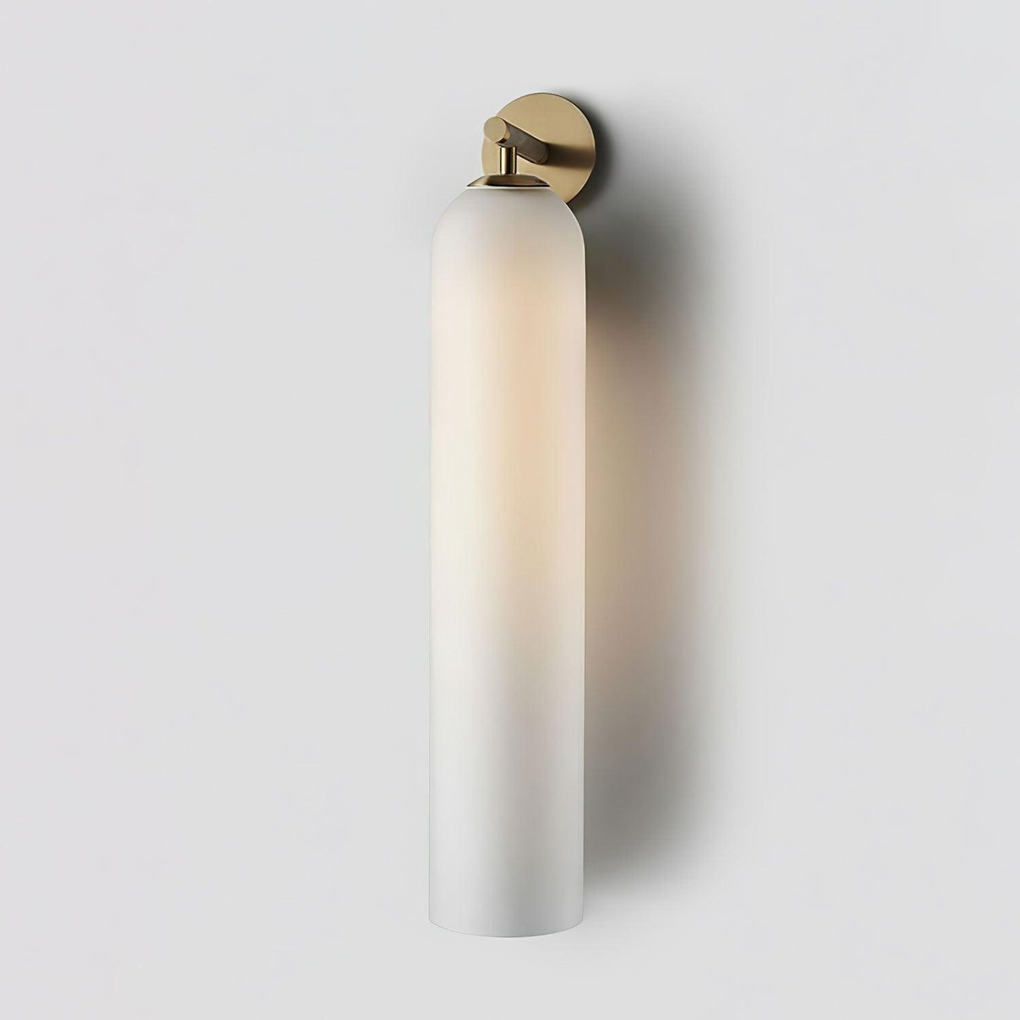 Elegant Art Glass Sconce With Luxe Cylindrical Lighting ∅ 3.9″ x H 18.9″ Dia 10cm x H 48cm Gold Frosted White NALANI
