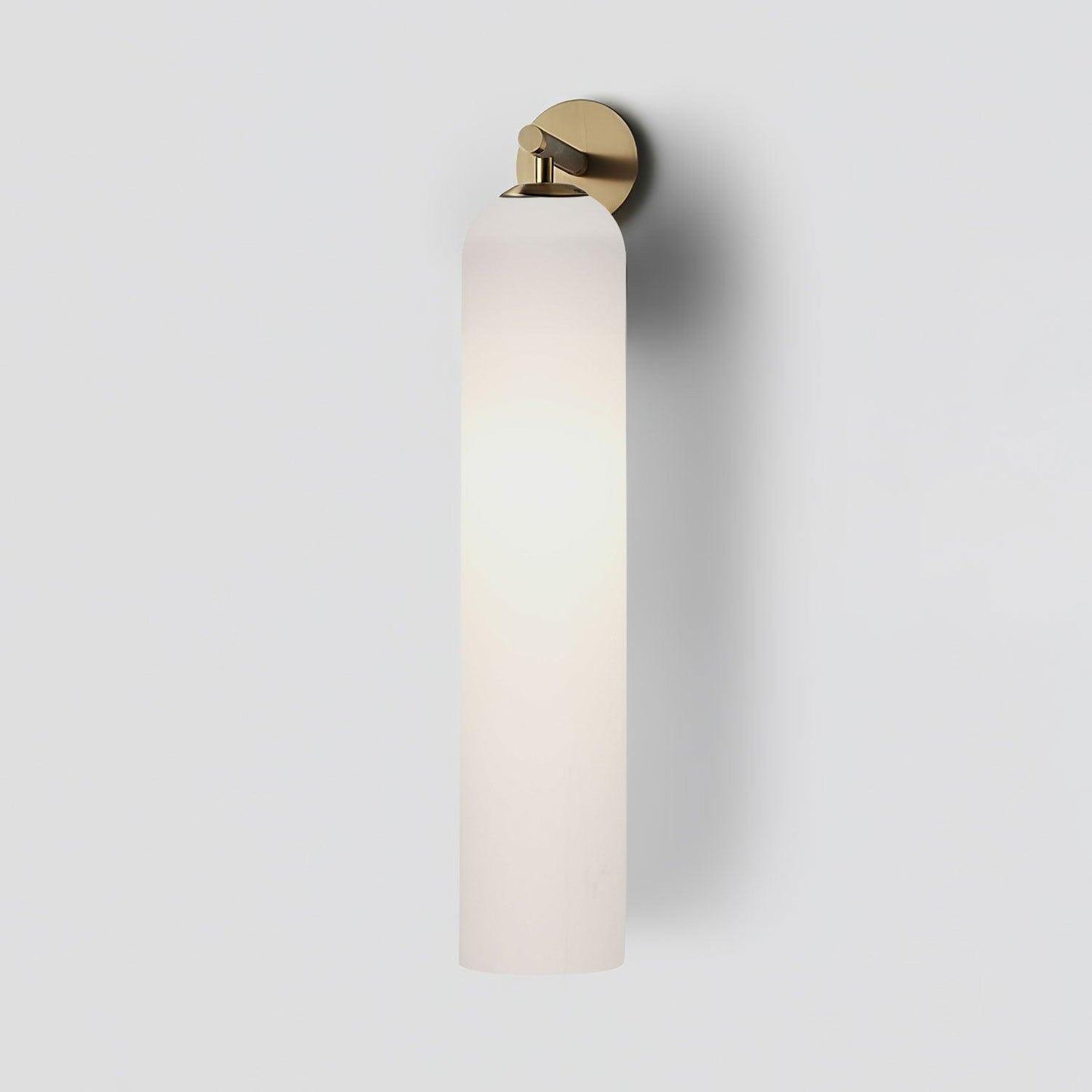 Elegant Art Glass Sconce With Luxe Cylindrical Lighting ∅ 3.9″ x H 18.9″ Dia 10cm x H 48cm Gold Matte White NALANI