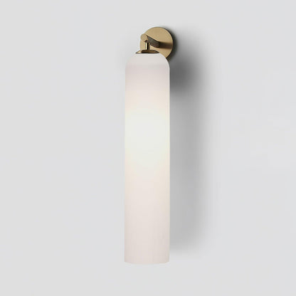 Elegant Art Glass Sconce With Luxe Cylindrical Lighting ∅ 3.9″ x H 18.9″ Dia 10cm x H 48cm Gold Matte White NALANI