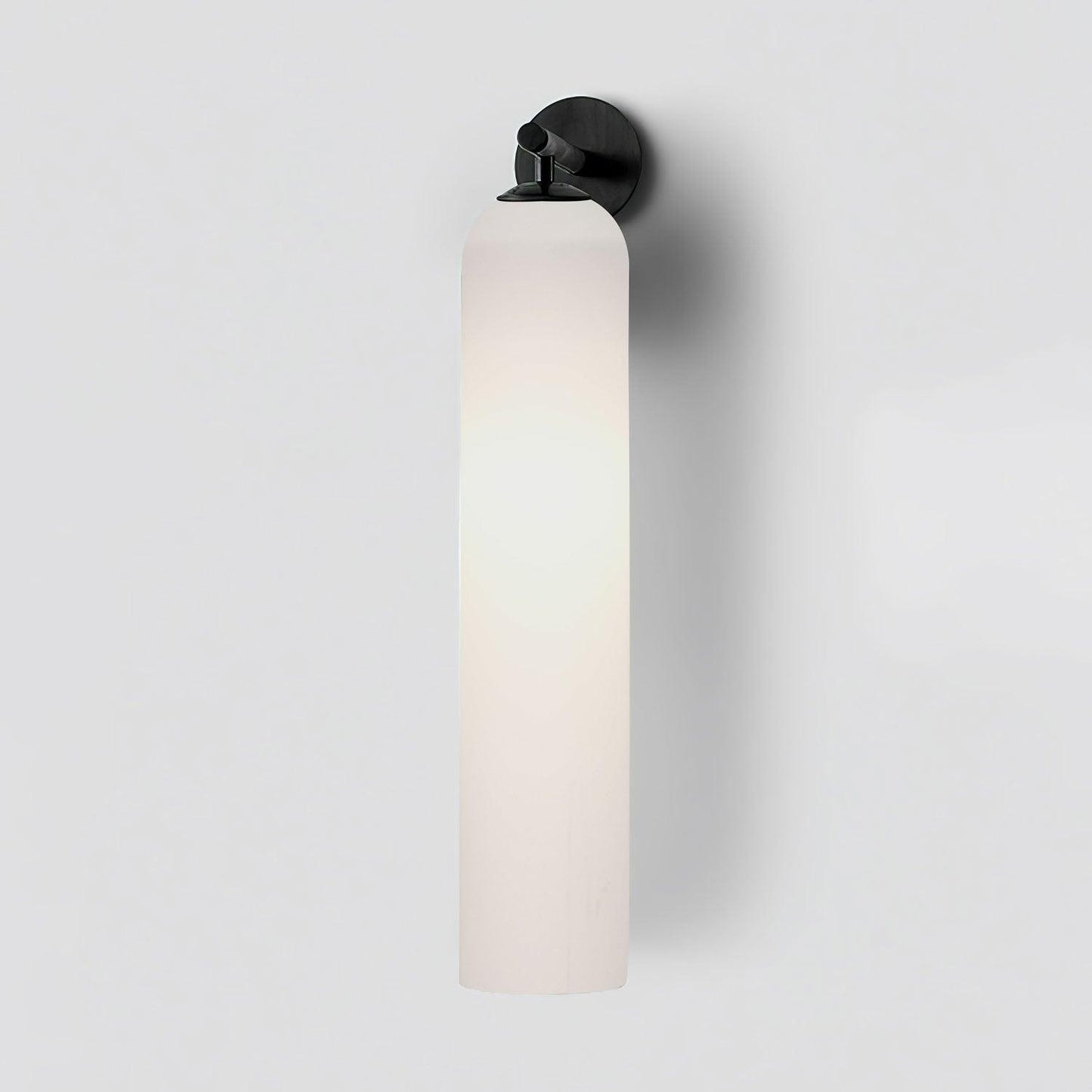 Elegant Art Glass Sconce With Luxe Cylindrical Lighting ∅ 3.9″ x H 18.9″ Dia 10cm x H 48cm Black Matte White NALANI