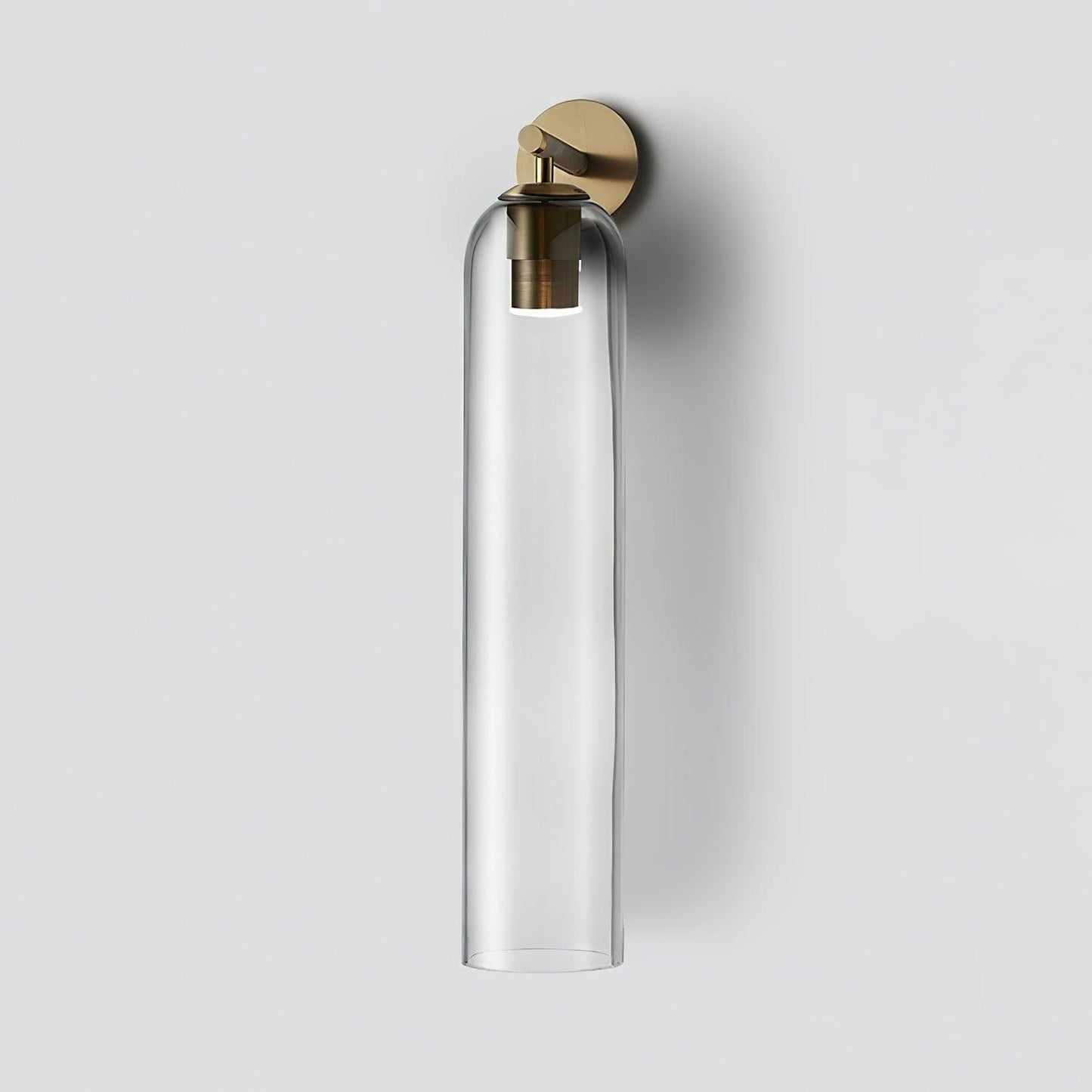 Elegant Art Glass Sconce With Luxe Cylindrical Lighting ∅ 3.9″ x H 18.9″ Dia 10cm x H 48cm Gold Clear NALANI