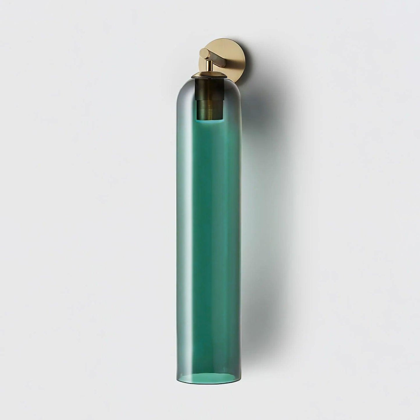 Elegant Art Glass Sconce With Luxe Cylindrical Lighting ∅ 3.9″ x H 18.9″ Dia 10cm x H 48cm Gold Green NALANI