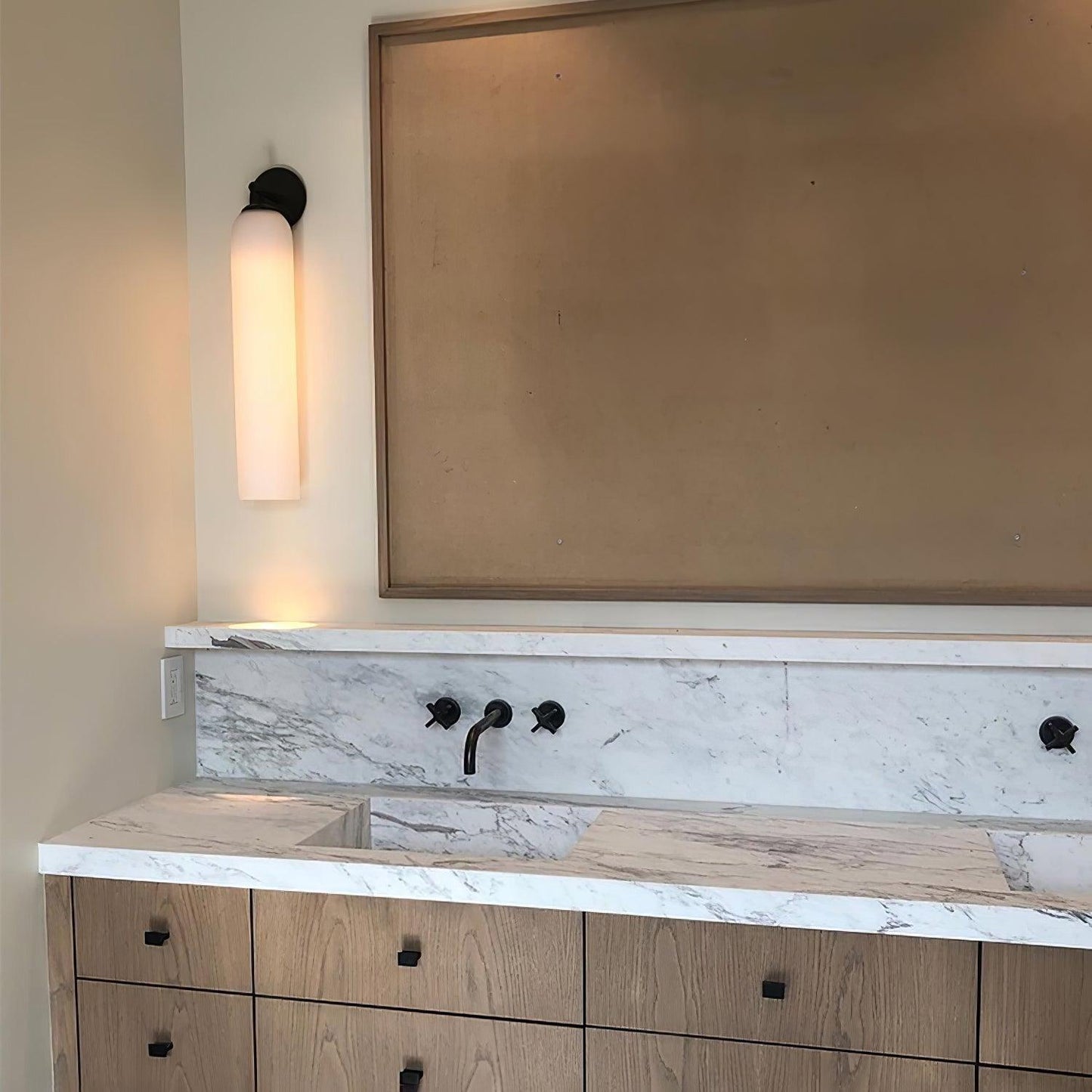 Elegant Art Glass Sconce With Luxe Cylindrical Lighting NALANI