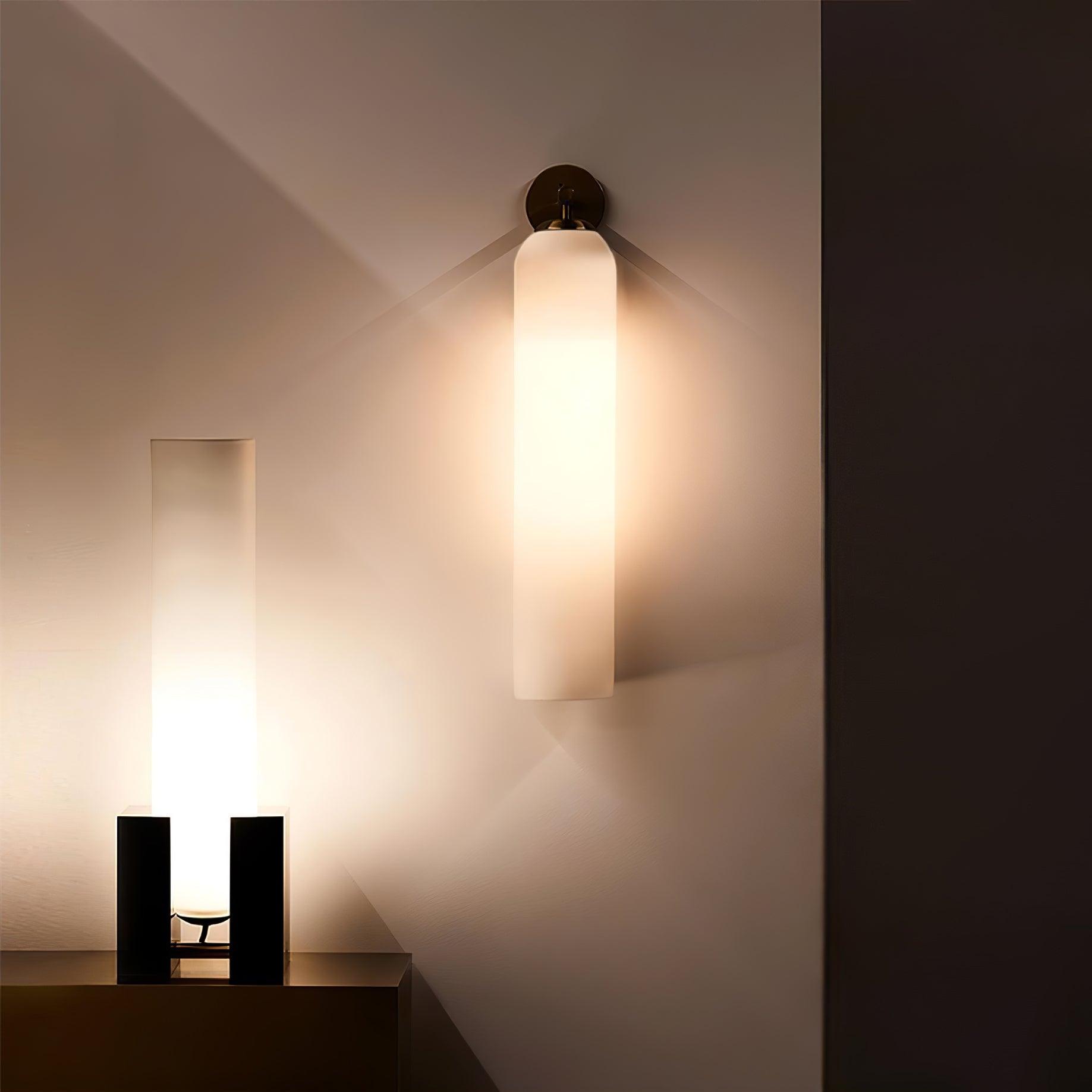 Elegant Art Glass Sconce With Luxe Cylindrical Lighting NALANI