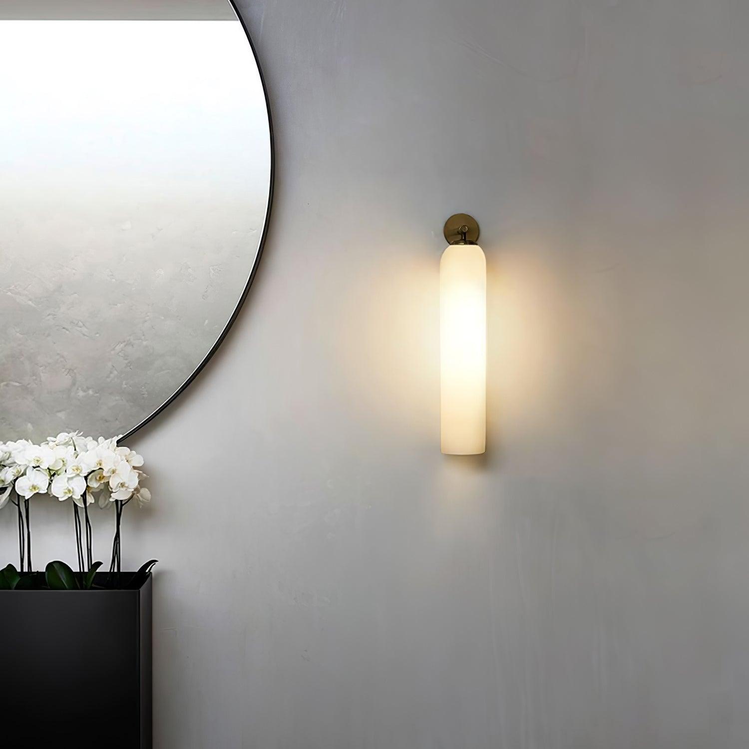Elegant Art Glass Sconce With Luxe Cylindrical Lighting NALANI