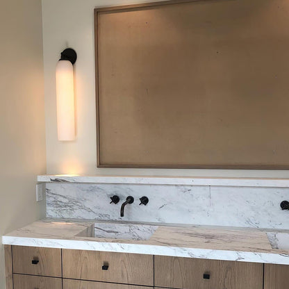 Elegant Art Glass Sconce With Luxe Cylindrical Lighting NALANI