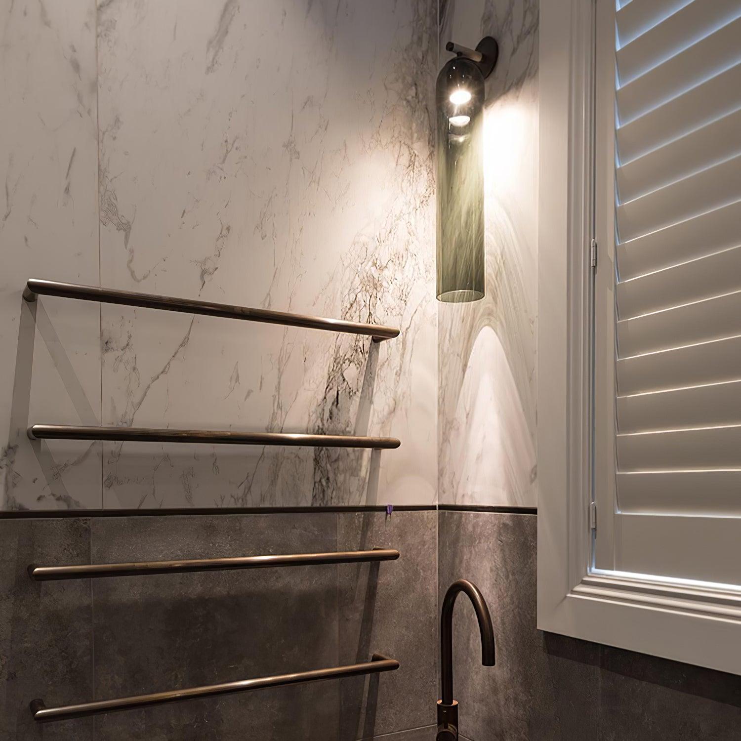 Elegant Art Glass Sconce With Luxe Cylindrical Lighting NALANI