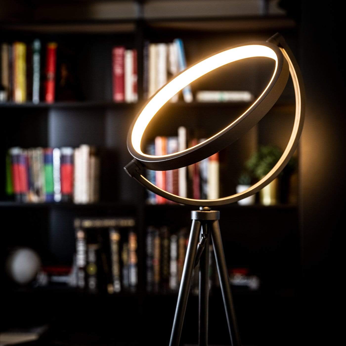 Halo Floor Lamp - Modern LED Lighting, Slim Design, Black Finish NALANI