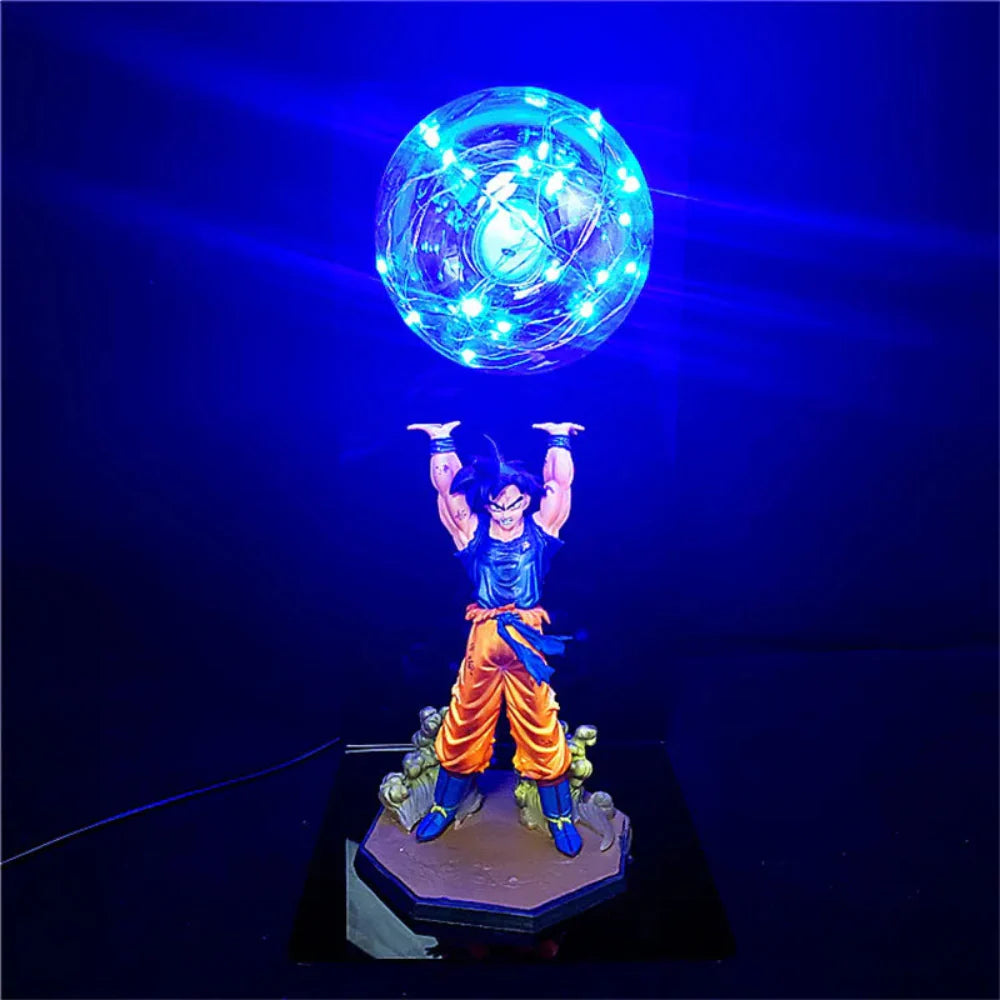 Lucento - Saiyan Power LED Lamp With Goku Figure Night Light Blue NALANI