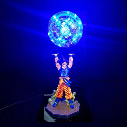 Lucento - Saiyan Power LED Lamp With Goku Figure Night Light Blue NALANI