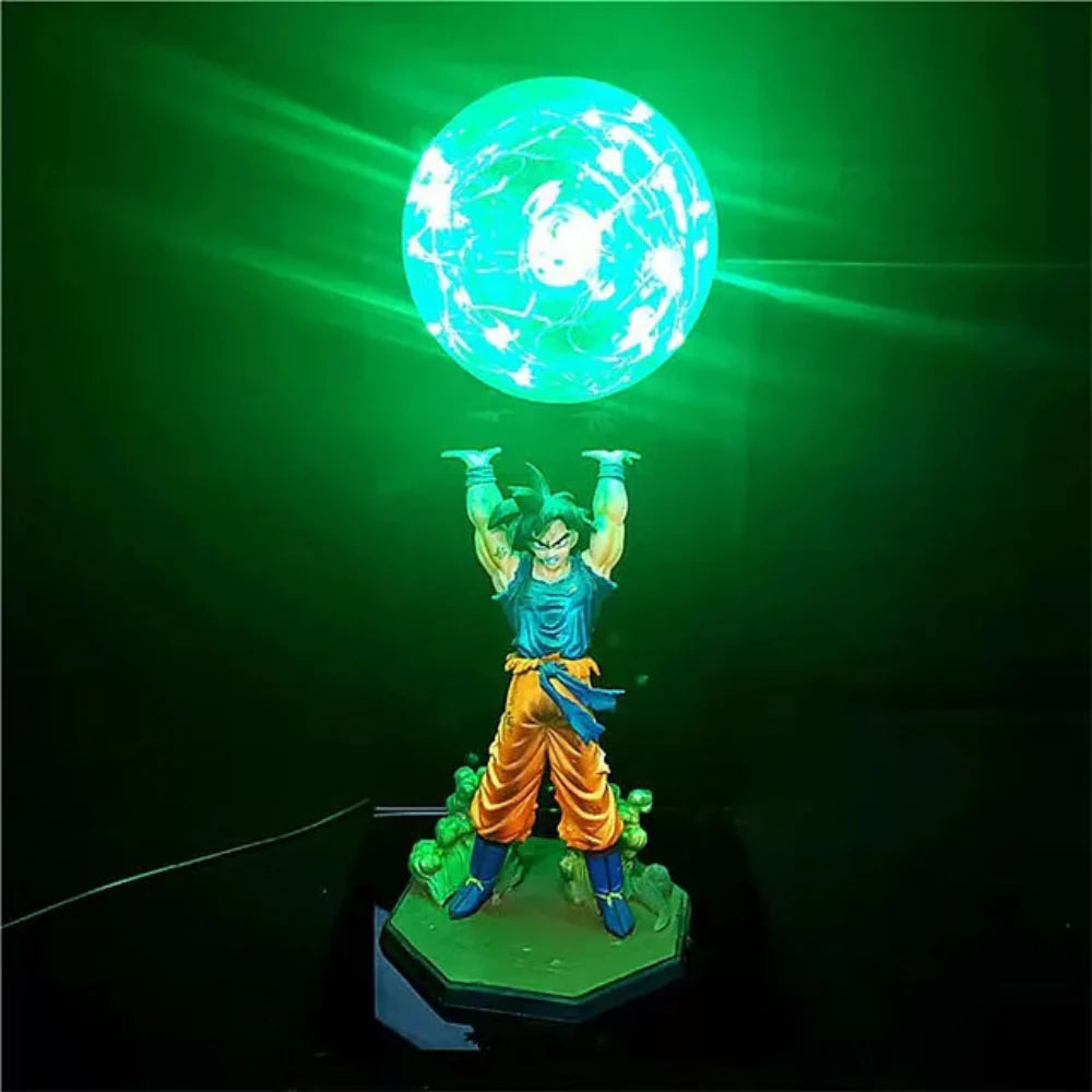 Lucento - Saiyan Power LED Lamp With Goku Figure Night Light Green NALANI