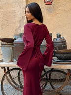 Women’s Long Sleeve Dress | Maxi With Clean Lines And Sleek Silhouette For Day To Night Wear, Effortless Maxi