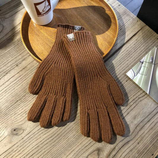Warm Winter Touchscreen Gloves For Women With Grip Brown NALANI