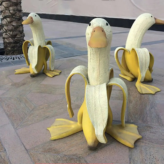 Creative Banana Duck Garden Decor Sculpture Whimsical Vintage Art Statue NaLani