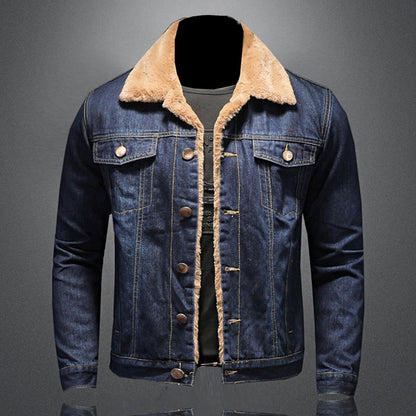 Cozy Winter Fleece Denim Jacket For Warmth And Style-Zomer Jassen-NaLani