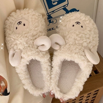 Fluffy Sheep Slippers Cozy Plush Indoor House Shoes NALANI