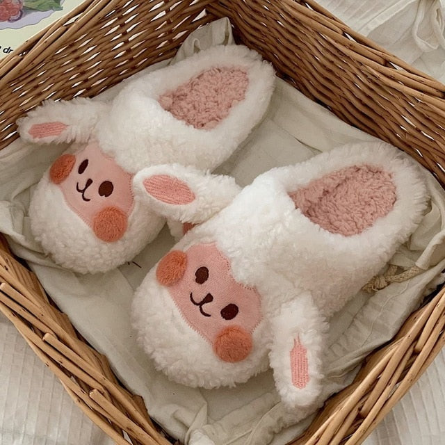 Fluffy Sheep Slippers Cozy Plush Indoor House Shoes NALANI