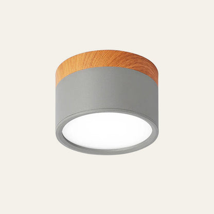 Cylinder Small Flush Ceiling Lights for Modern Home Decor Grey NALANI