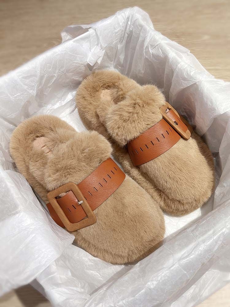 CALORA_ Dikke Zachte Slippers voor Vrouwen Herfst Winter Model