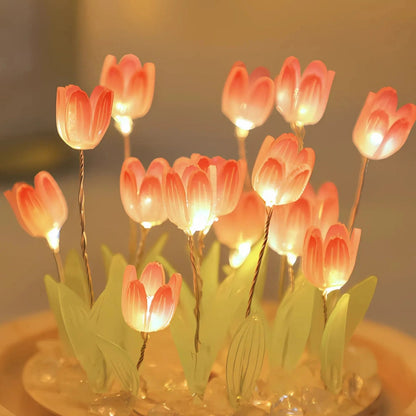 Graceful Tulip Light Under Glass Dome for Soothing Ambiance NaLani