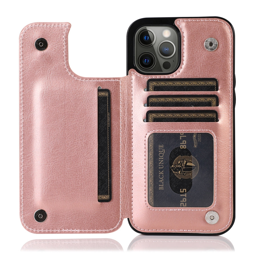 Luxury Leather Phone Case With Card Slots Magnetic Closure NALANI