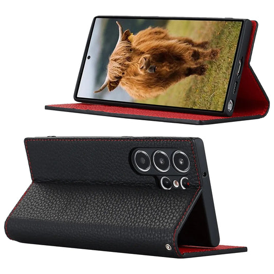 Premium Leather Wallet Case With Kickstand For S23 Ultra NALANI