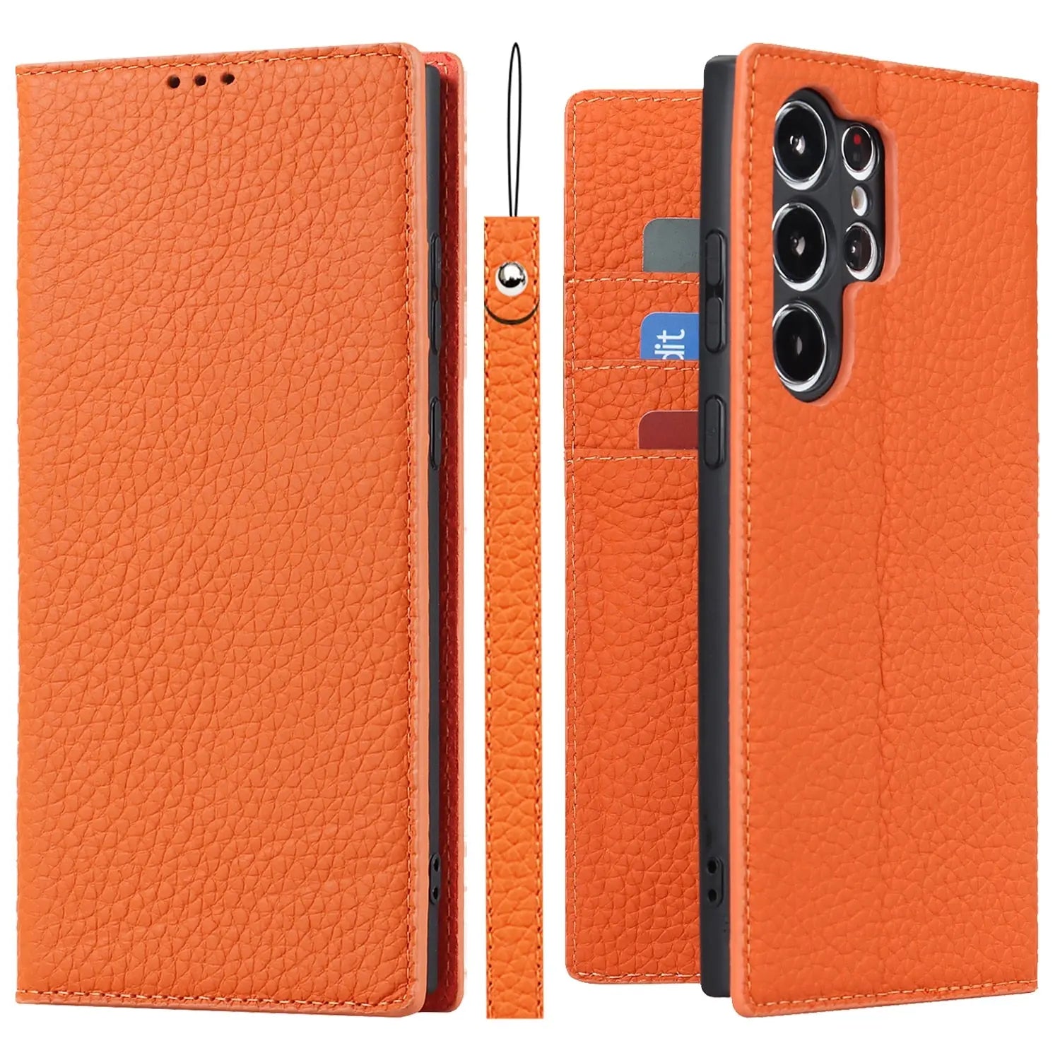 Premium Leather Wallet Case With Kickstand For S23 Ultra NALANI