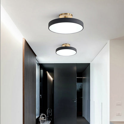 Modern Concise Circular LED Semi Flush Mount Ceiling Light 50cm Black D50cm*H13cm-36W NALANI