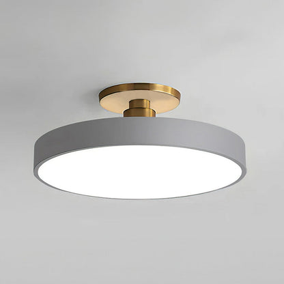 Modern Concise Circular LED Semi Flush Mount Ceiling Light 50cm Grey NALANI