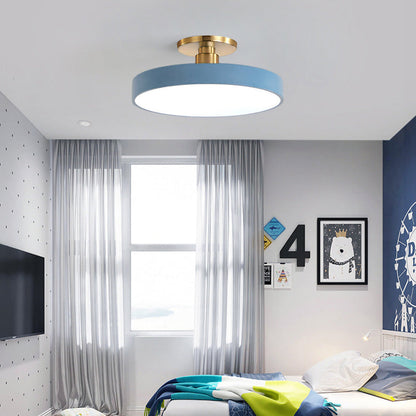 Modern Concise Circular LED Semi Flush Mount Ceiling Light 50cm Blue NALANI