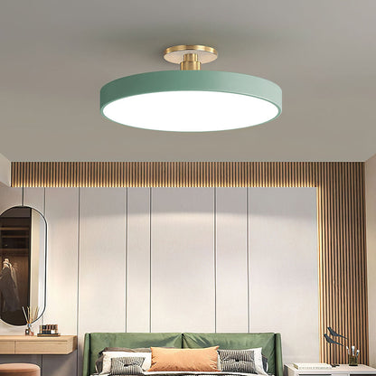 Modern Concise Circular LED Semi Flush Mount Ceiling Light 50cm Green NALANI
