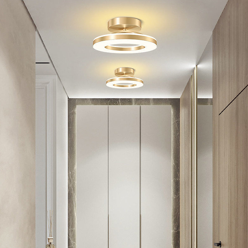 Modern Iron Hallway LED Ceiling Light for Elegant Ambiance Gold NALANI