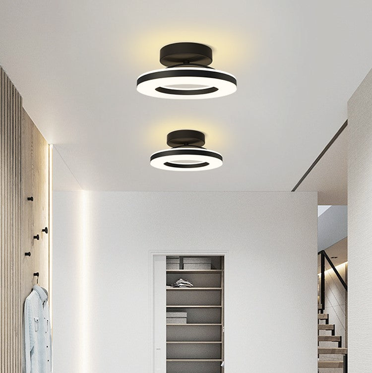 Modern Iron Hallway LED Ceiling Light for Elegant Ambiance Black NALANI