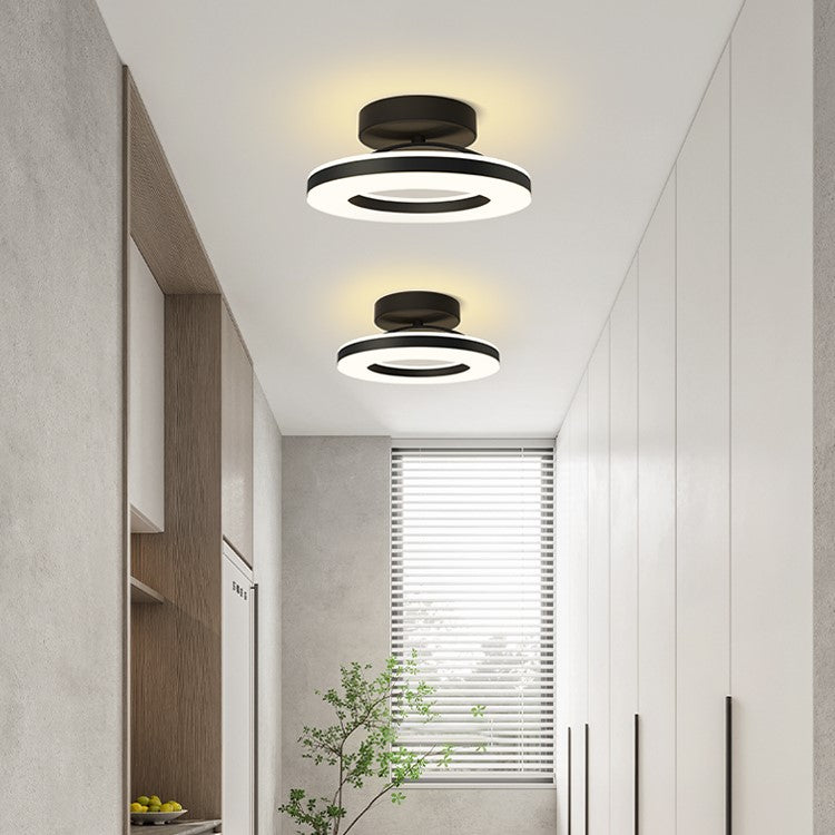 Modern Iron Hallway LED Ceiling Light for Elegant Ambiance Black Dimmable By Remote Control NALANI