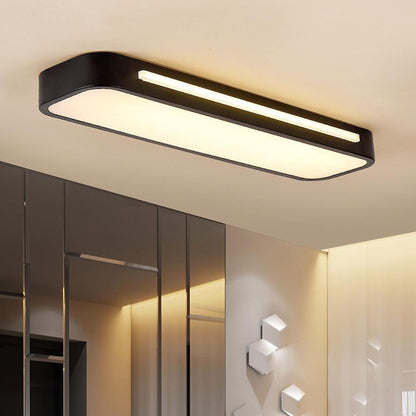 Modern Nordic Minimalist Long LED Ceiling Lighting for Your Home Black D48*H4CM Warm Light NALANI