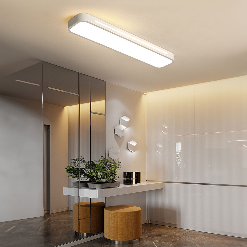 Modern Nordic Minimalist Long LED Ceiling Lighting for Your Home White 3 Colour Change By Switch NALANI