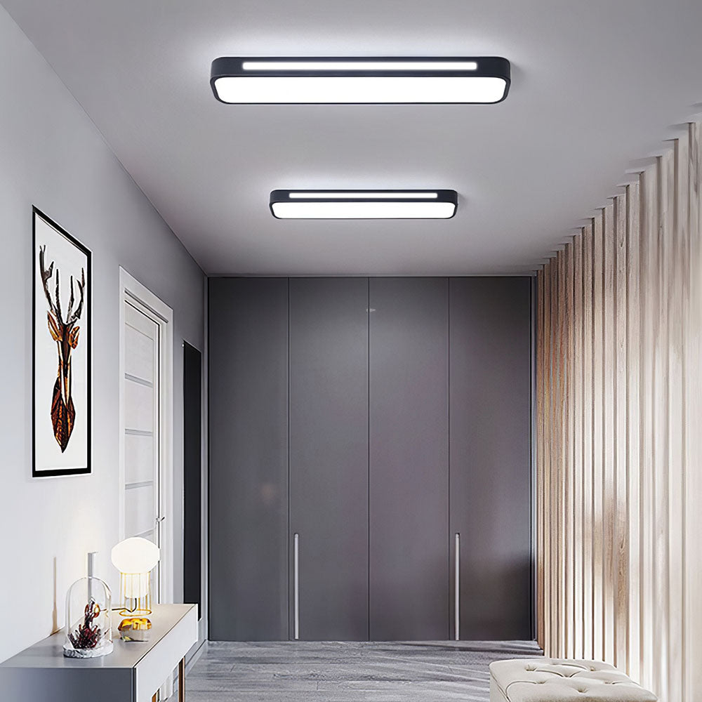 Modern Nordic Minimalist Long LED Ceiling Lighting for Your Home Black D48*H4CM White Light NALANI