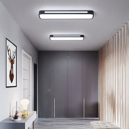 Modern Nordic Minimalist Long LED Ceiling Lighting for Your Home Black D48*H4CM White Light NALANI