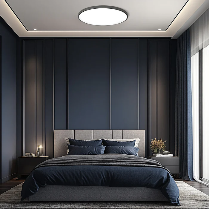 Modern Round LED Ceiling Light for Stylish Home Illumination Black NALANI
