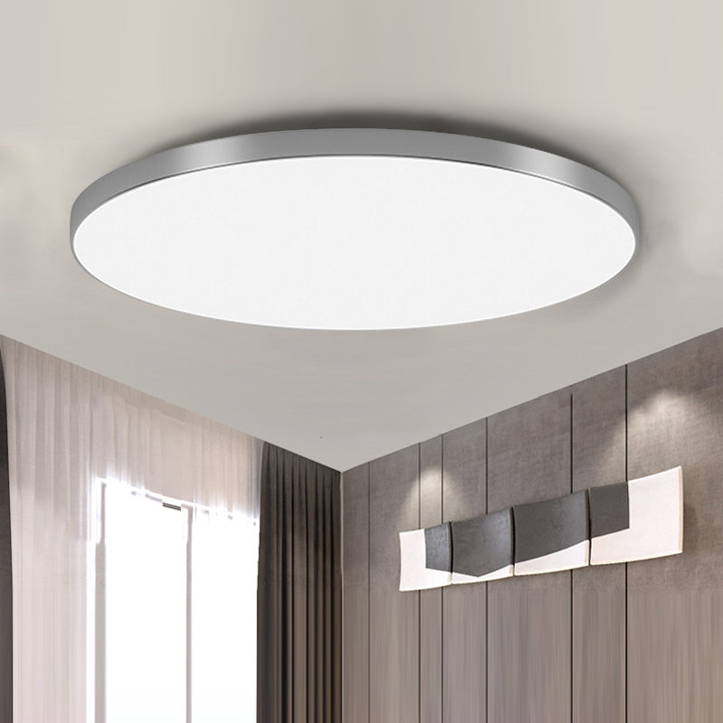 Modern Round LED Ceiling Light for Stylish Home Illumination Silver NALANI